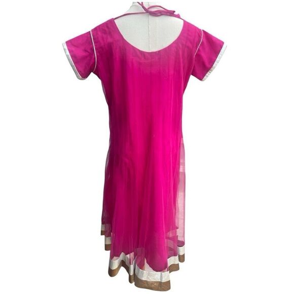 Quincinera Party Bold Pink Jeweled Metallic Ceremony Dress Size XL NWOT - Picture 5 of 6